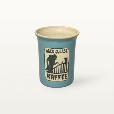 Große Tasse - Graphico Explizit - Zuerst Kaffee - Türkis