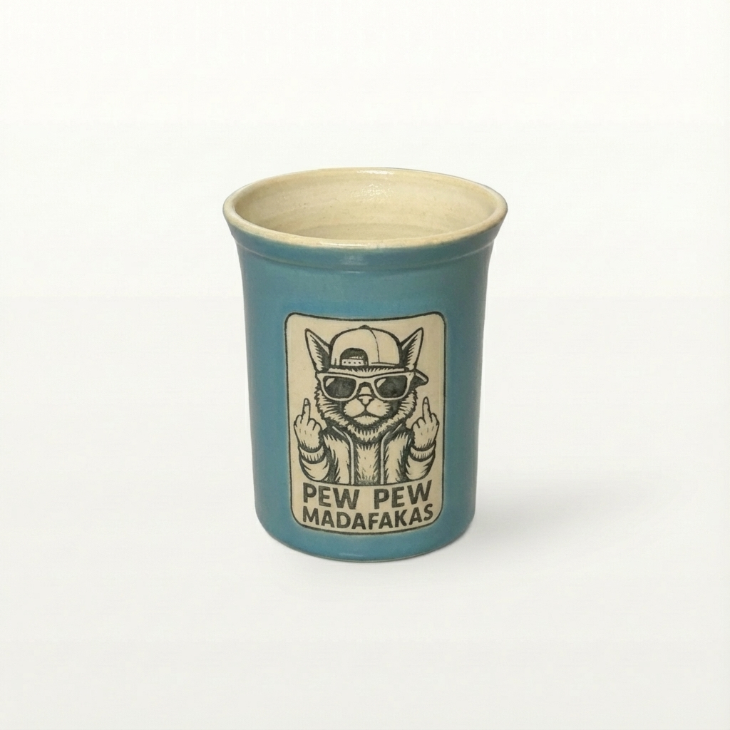 Große Tasse - Graphico Explizit - Pew Pew 2 - Türkis