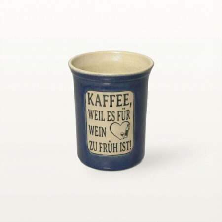 Große Tasse - Graphico Explizit - Kaffee statt Wein - Blau