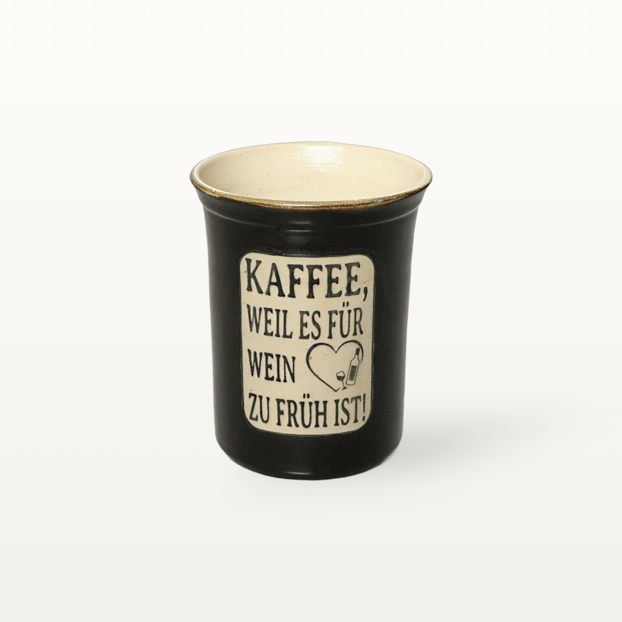 Große Tasse - Graphico Explizit - Kaffee statt Wein - Schwarz