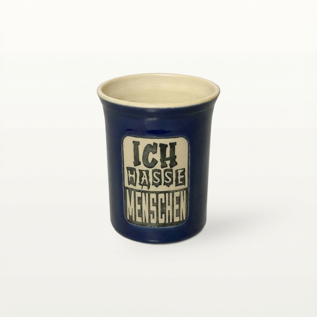 Große Tasse - Graphico Explizit - Hasse Menschen - Blau 1 Große Tasse - Graphico Explizit - Hasse Menschen - Blau