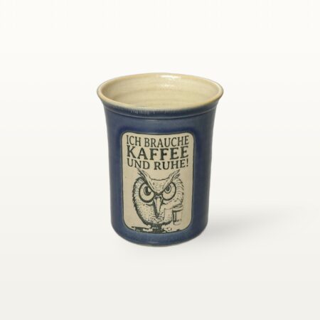 Große Tasse - Graphico Klartext - Eule - Blau