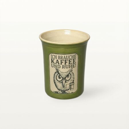Große Tasse - Graphico Klartext - Eule - Grün