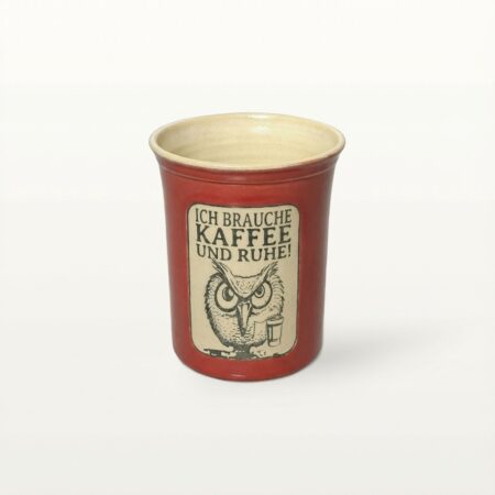 Große Tasse - Graphico Klartext - Eule - Rot