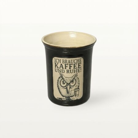 Große Tasse - Graphico Klartext - Eule - Schwarz