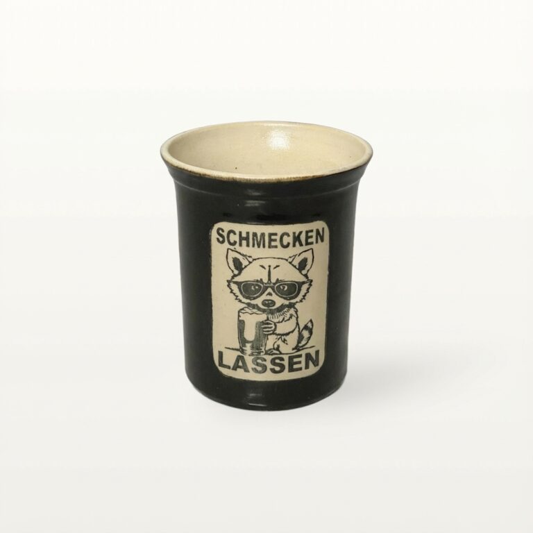Große Tasse - Graphico Klartext - Waschbär - Schwarz