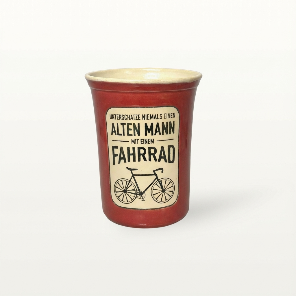 Große Tasse - Graphico Klartext - Fahrrad - Rot 1 Große Tasse - Graphico Klartext - Fahrrad - Rot