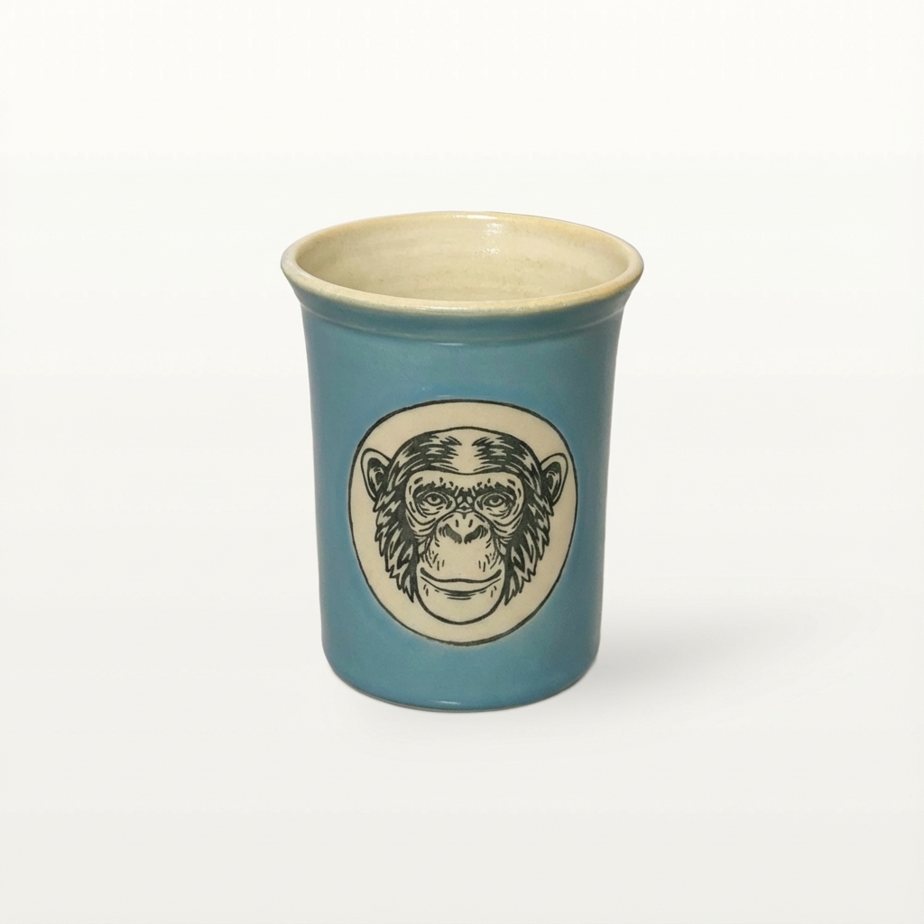 Große Tasse - Graphico Natur - Schimpanse - Türkis 1 Große Tasse - Graphico Natur - Schimpanse - Türkis