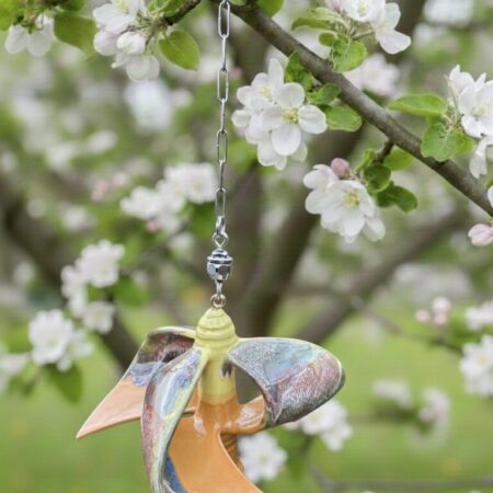 Hängende Windmühle für den Garten - Orange und Gelb – Bild 3