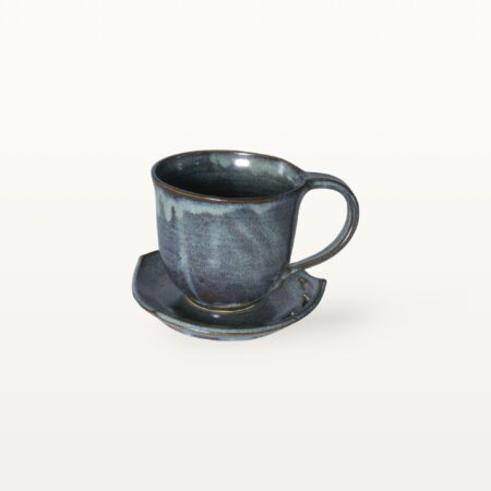 Blaue Cafe au lait Tasse "Sylvia" mit Untertasse – Bild 5