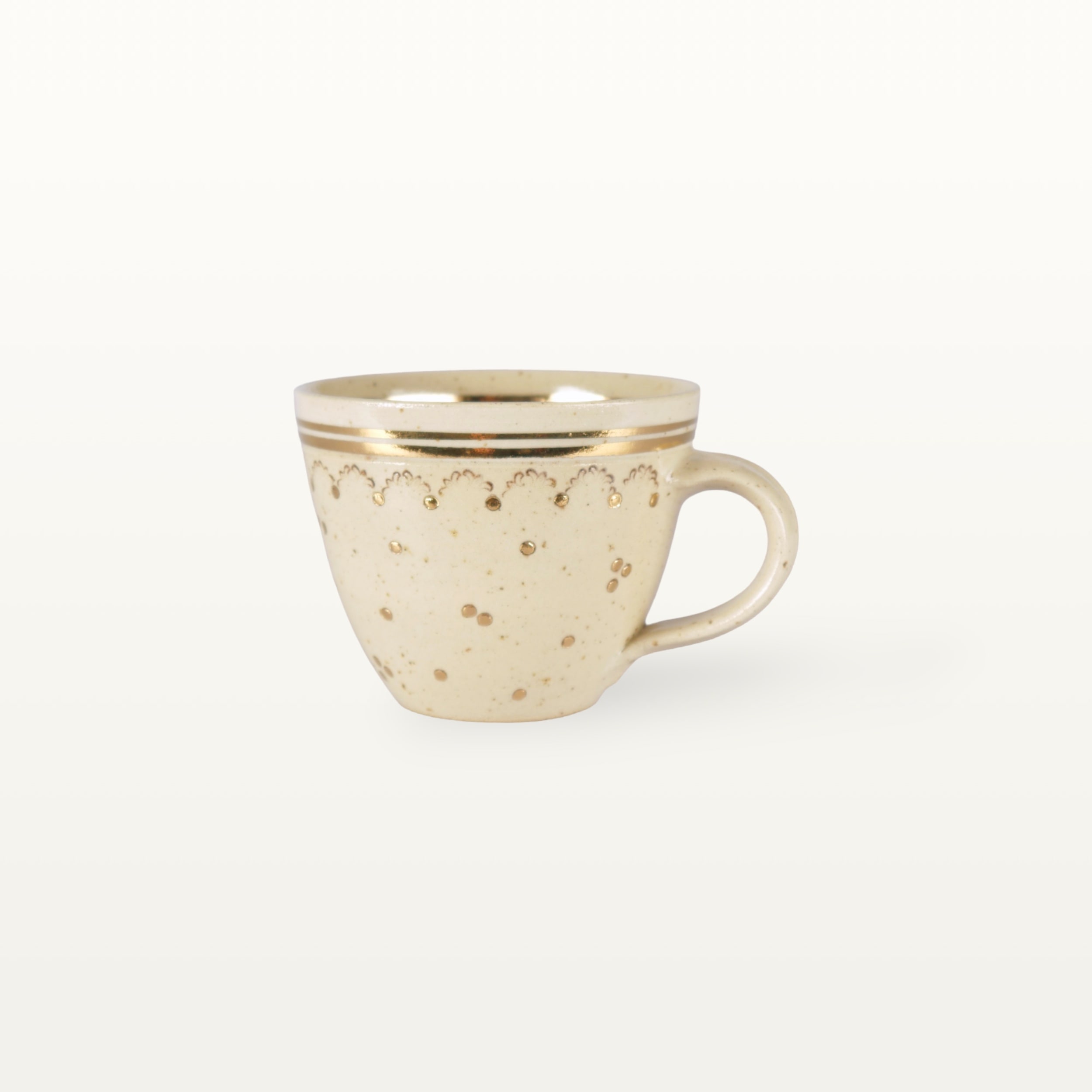 Cappuccinotasse "Piazza" - Weiß Gold