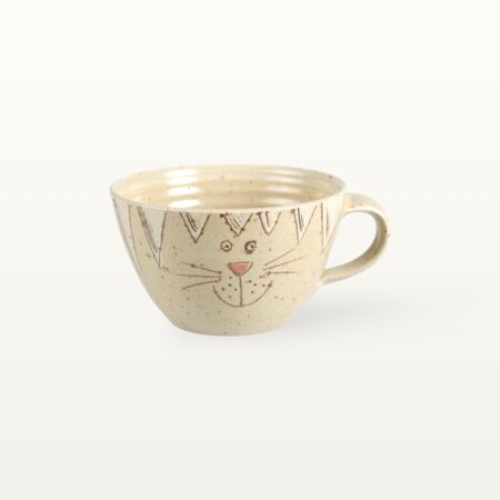 Große Tasse "Schmunzelkatze" - Weiß