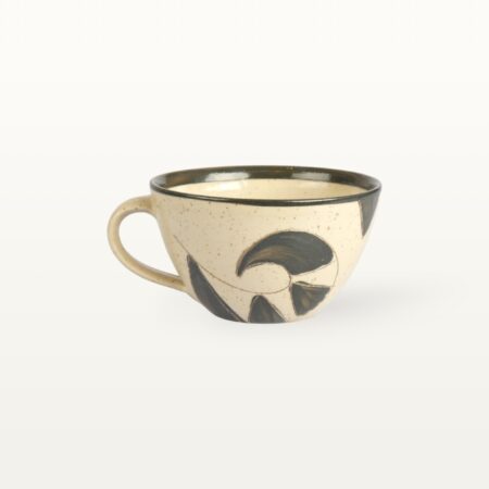 Große Tasse "Schmunzelkatze" - Schwarz