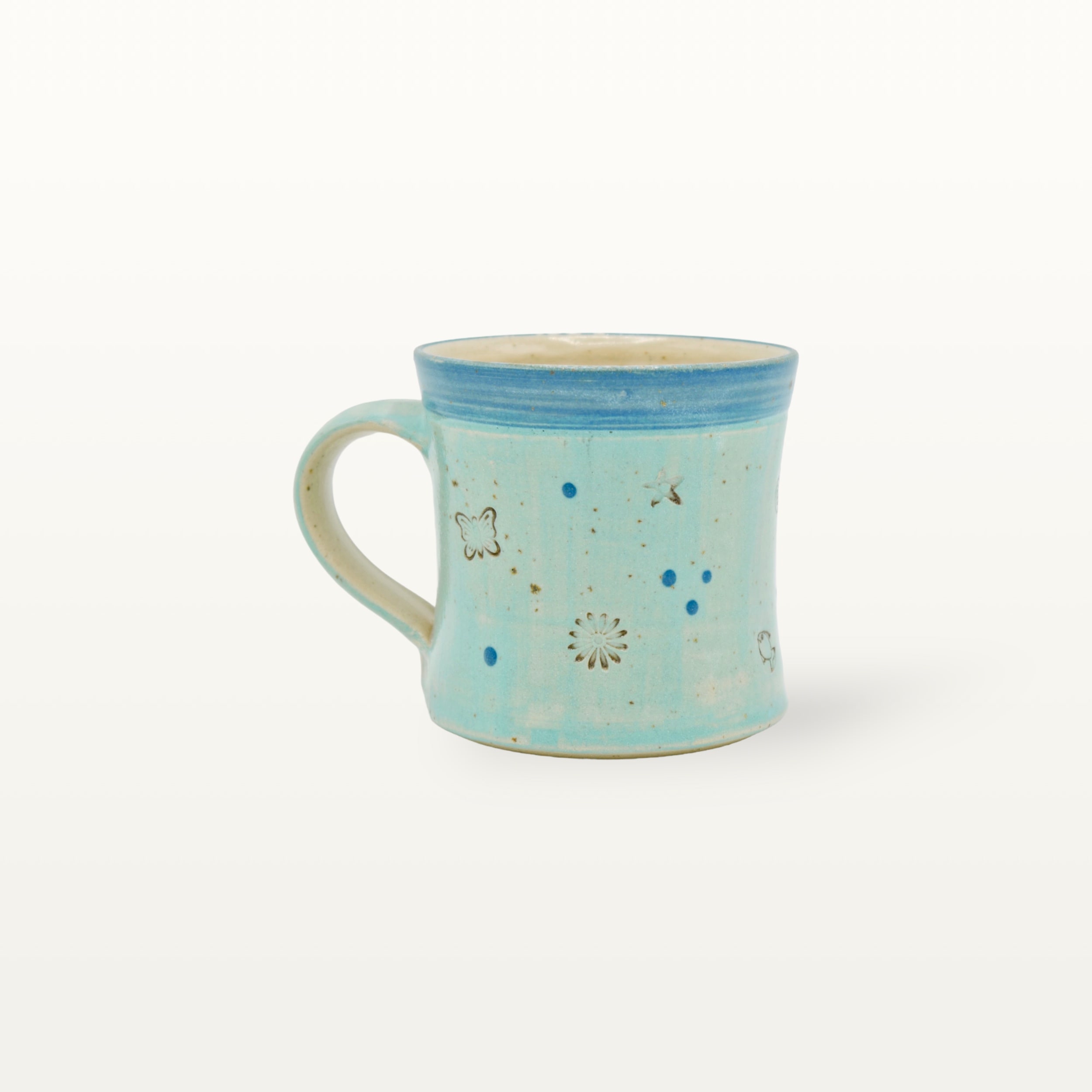 Keramik Tasse "Tag des Lächelns" - Blau 2 Keramik Tasse "Tag des Lächelns" - Blau – Bild 2