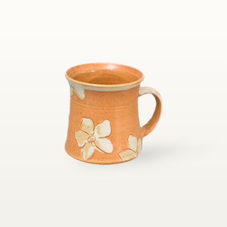 Mittlere Keramiktasse - Shino mit Blume 9 Mittlere Keramiktasse - Shino mit Blume – Bild 3