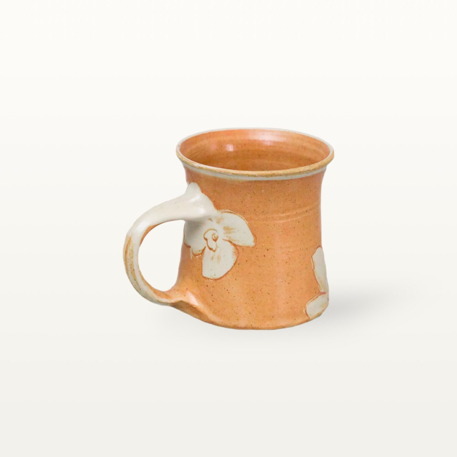 Mittlere Keramiktasse - Shino mit Blume 4 Mittlere Keramiktasse - Shino mit Blume – Bild 4