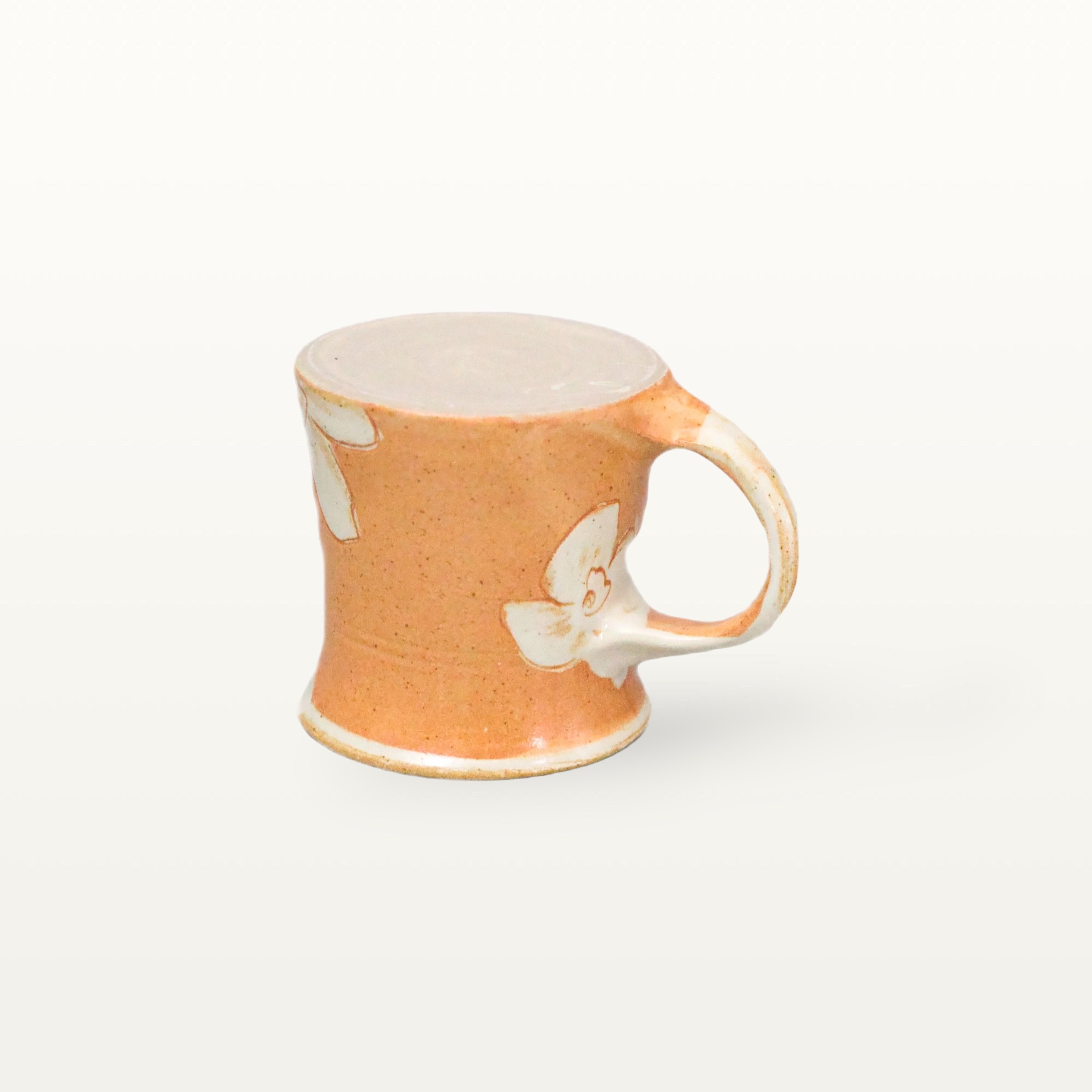 Mittlere Keramiktasse - Shino mit Blume 7 Mittlere Keramiktasse - Shino mit Blume – Bild 7
