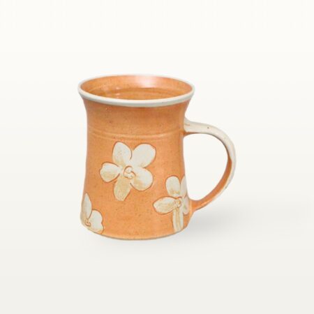 Große Keramiktasse - Shino mit Blume 7 Große Keramiktasse - Shino mit Blume – Bild 3