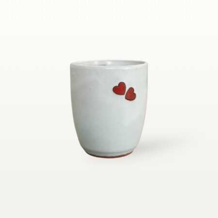 Einfacher Becher - Weiß mit Herz – Bild 3