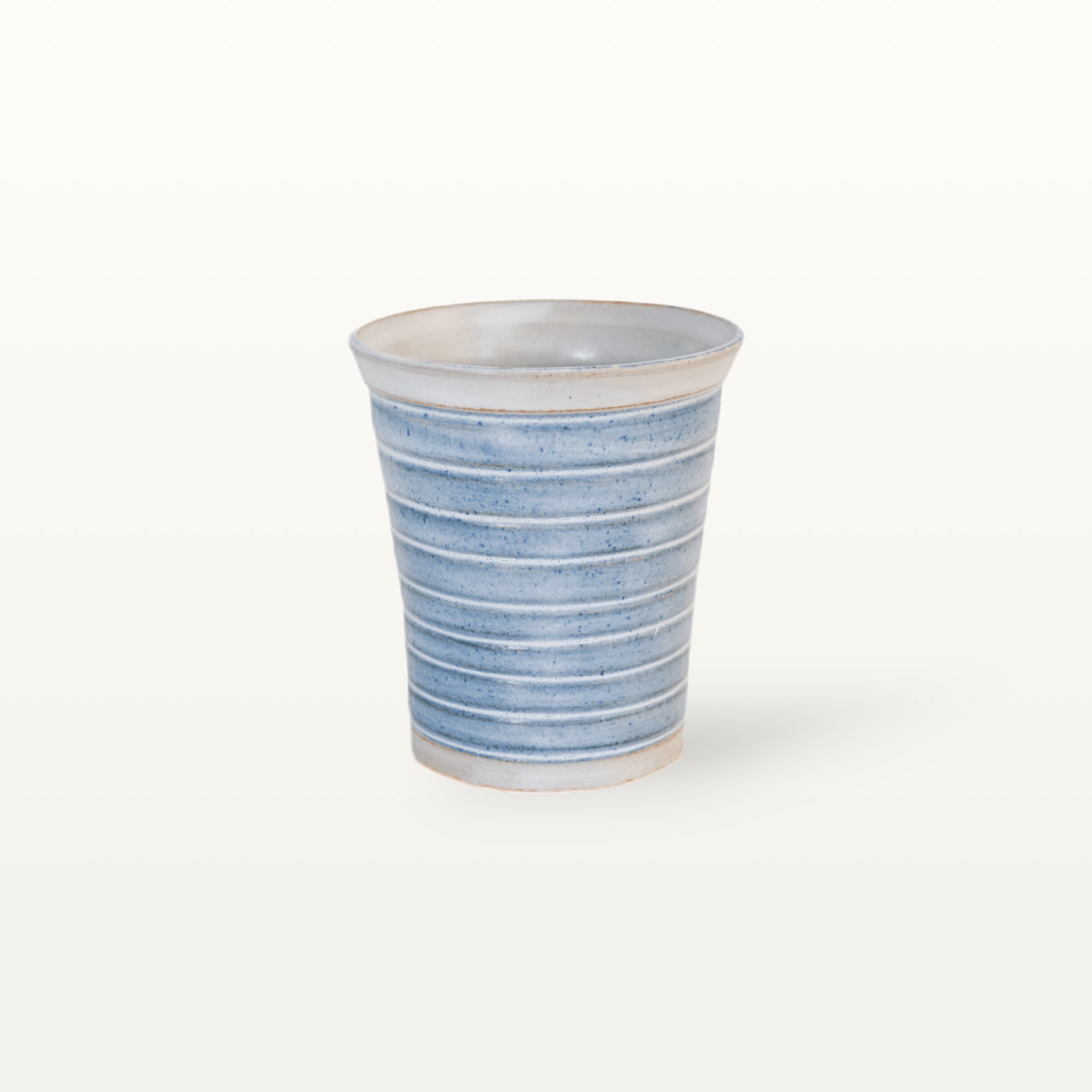 Konischer Becher "Feinstrich Blau" - Geringelt 1 Konischer Becher "Feinstrich Blau" - Geringelt