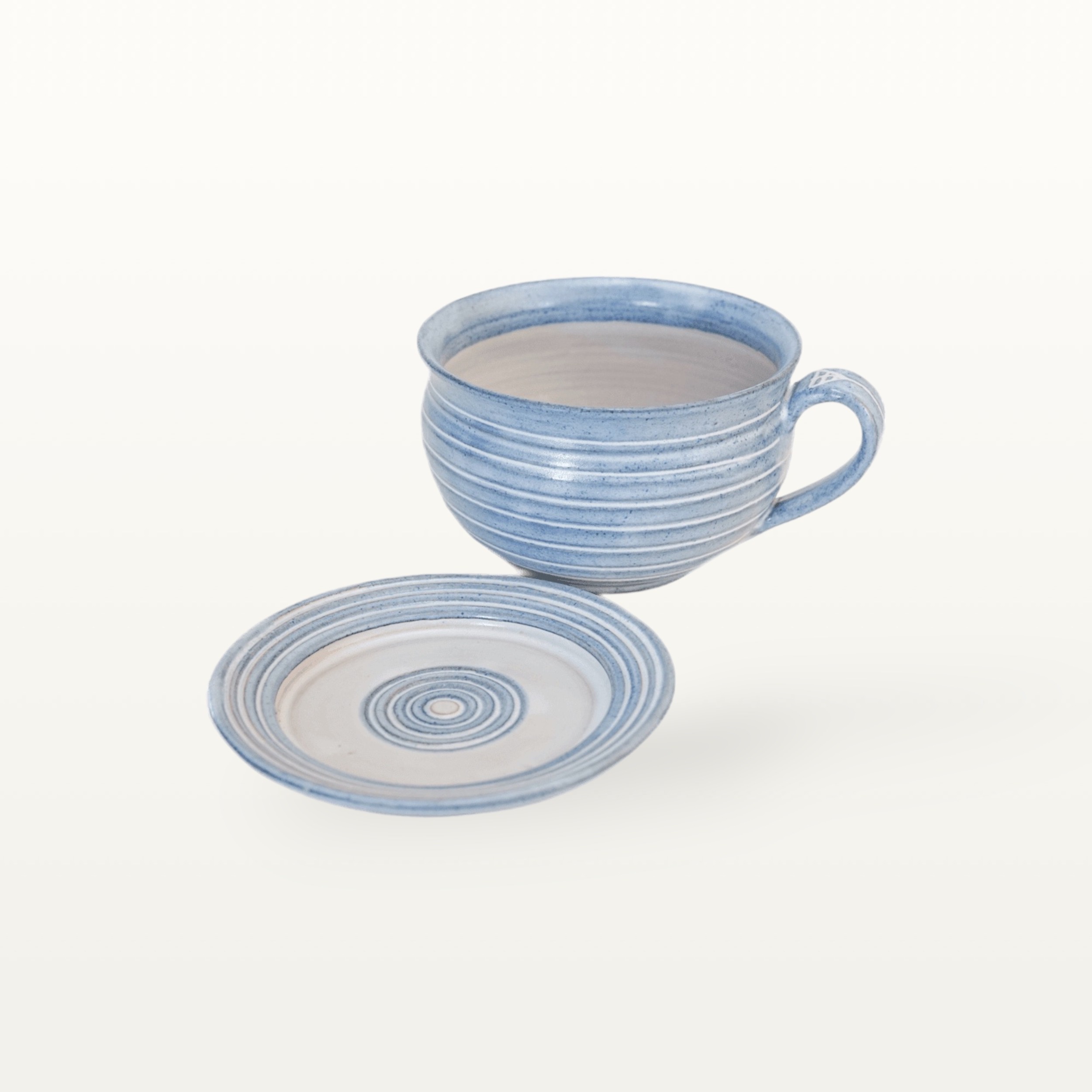 Bauchige Tasse mit Untertasse "Feinstrich Blau" 6 Bauchige Tasse mit Untertasse "Feinstrich Blau" – Bild 6