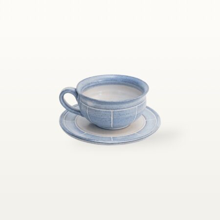 Kleine Tasse mit Unterteller "Feinstrich Blau" – Bild 3