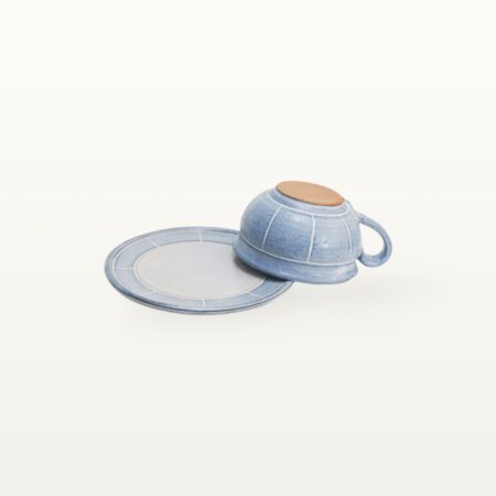 Kleine Tasse mit Unterteller "Feinstrich Blau" – Bild 5