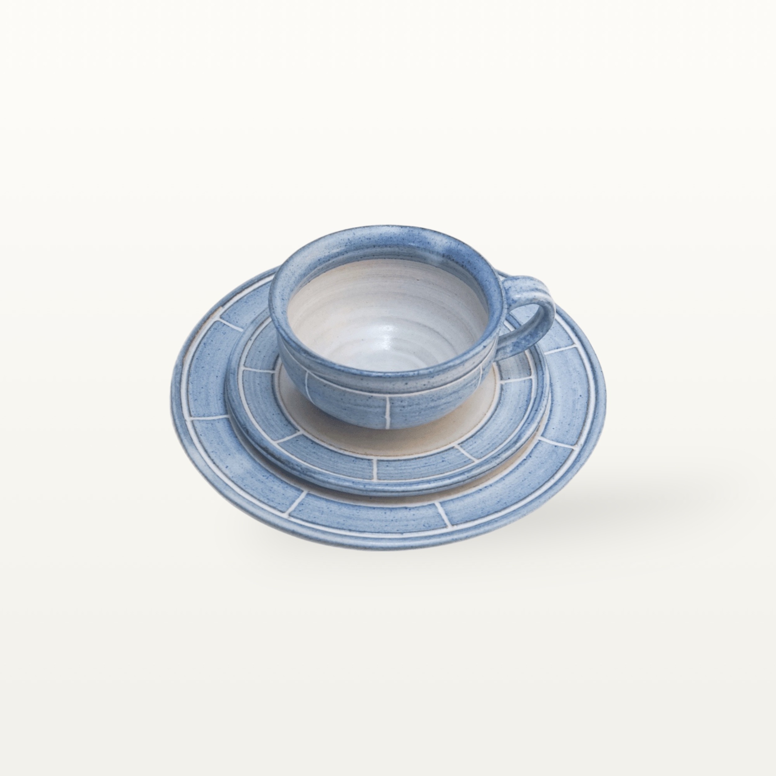 Gedeck "Feinstrich Blau" 1 Gedeck "Feinstrich Blau"