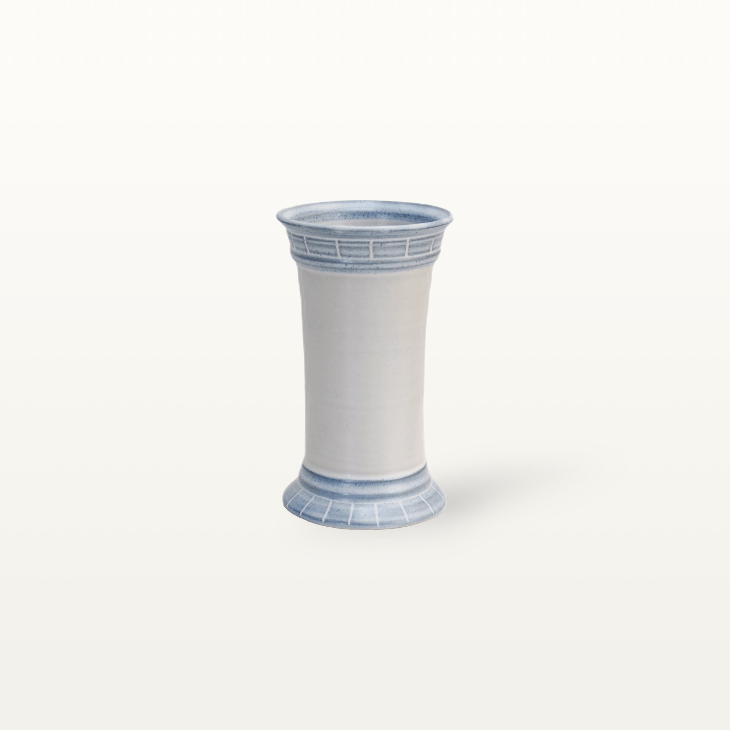 Mittlere Vase "Feinstrich Blau" - mit Ritzborte