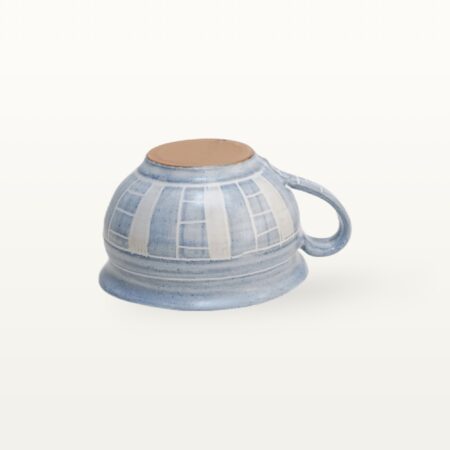 Alternative view of Bauchige Tasse "Feinstrich Blau" - breite Streifen