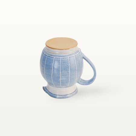 Alternative view of Mittlerer Krug gerade "Feinstrich Blau" - bauchig